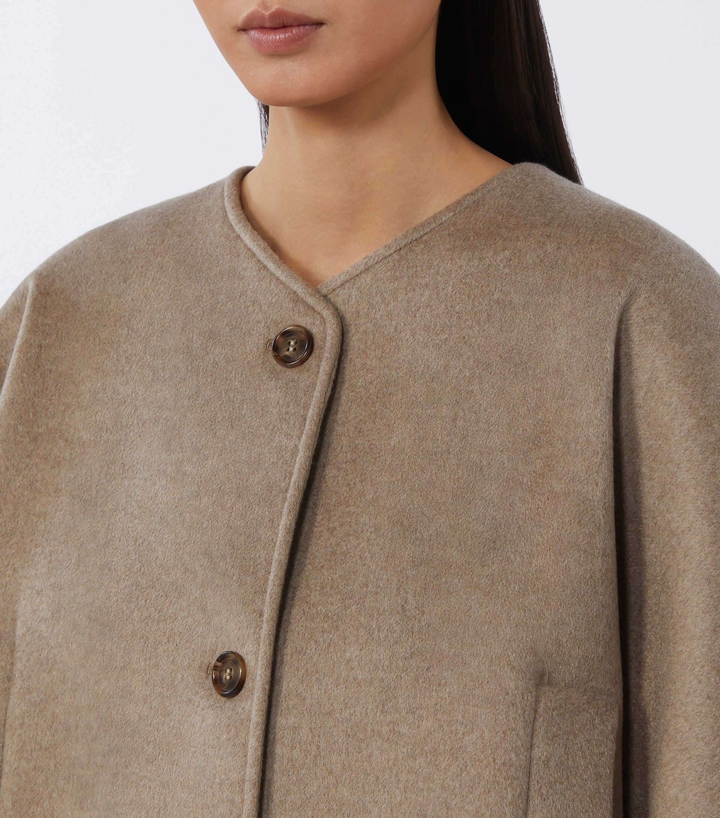 Max Mara Womens Cashmere Scarf Cape Tawny Bronze Brow Image 5