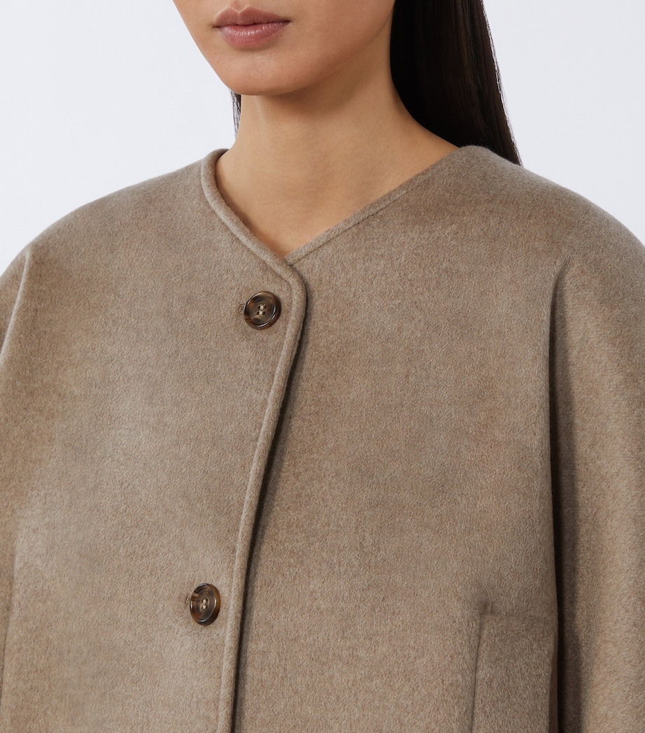 Max Mara Womens Cashmere Scarf Cape Tawny Bronze Brow Image 5