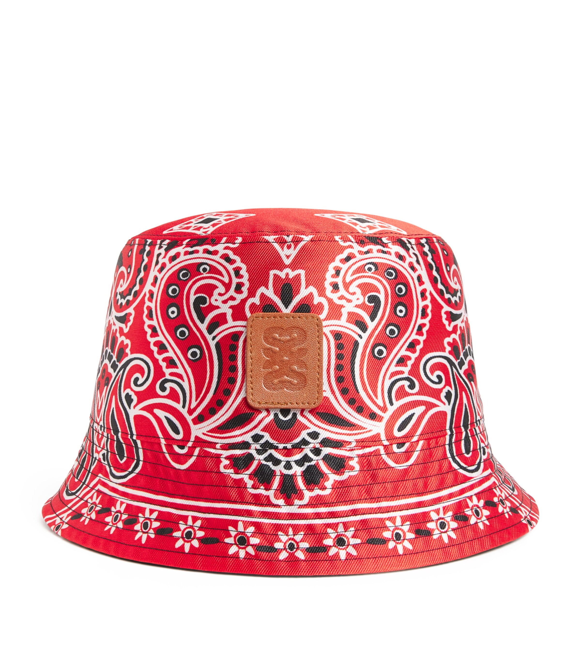 Sandro Patterned Bucket Hat In Red