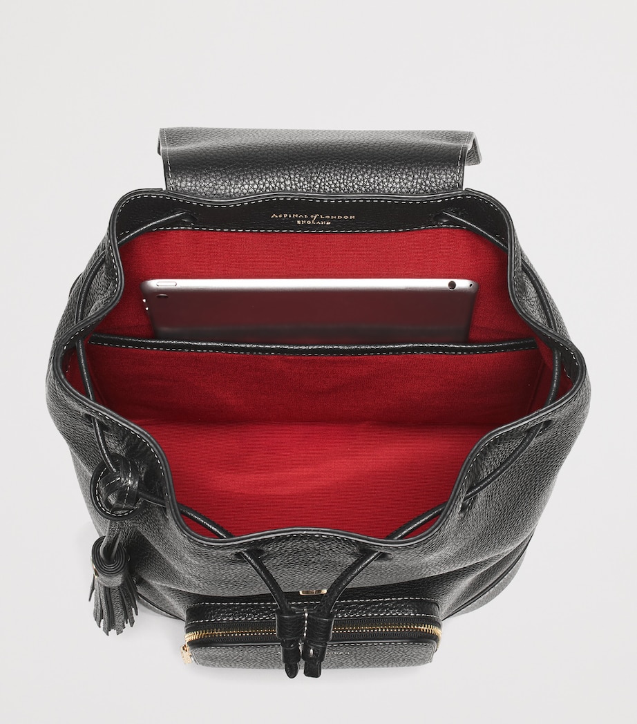 Small Leather Hudson Backpack BLACK Image 5