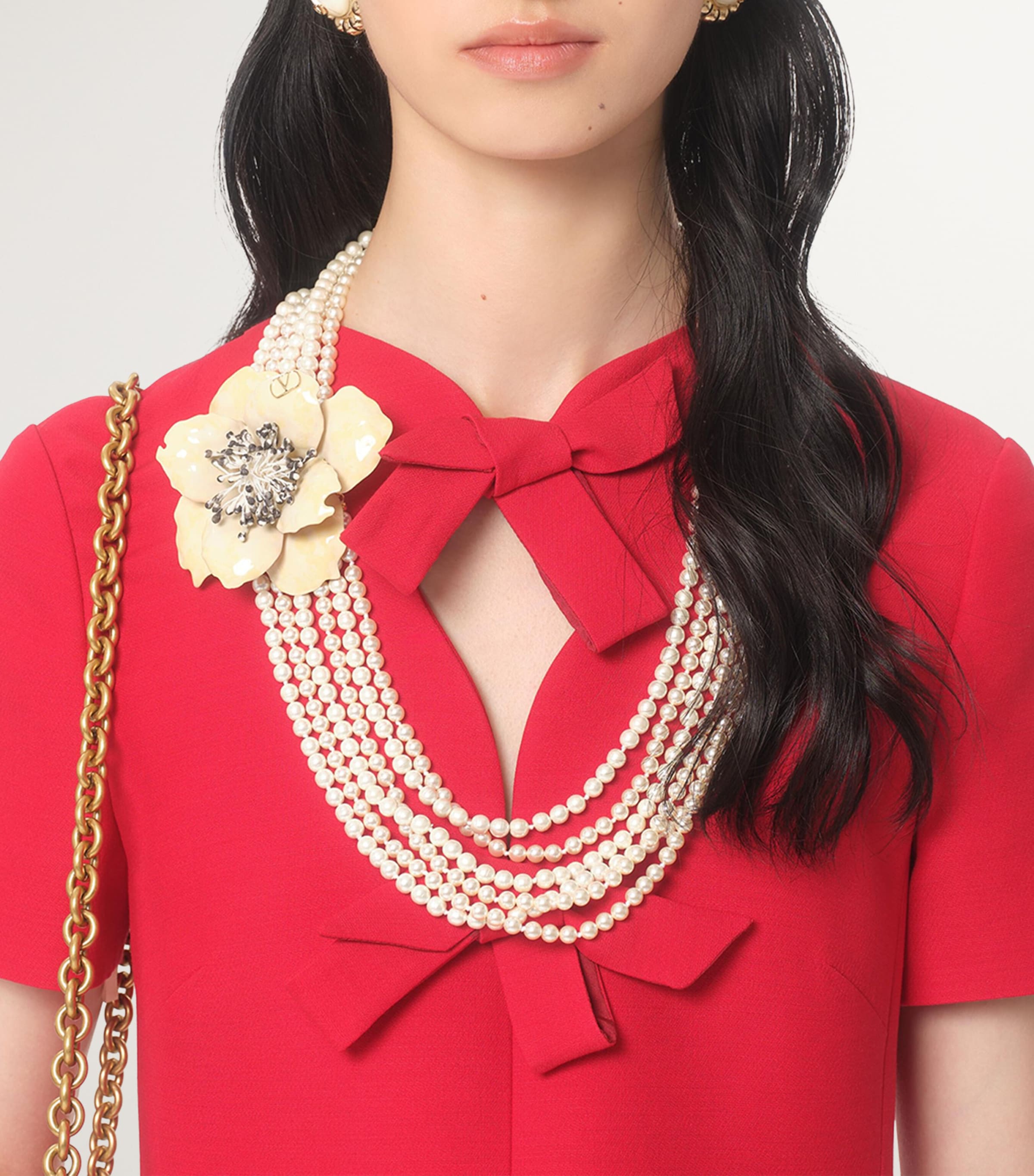 Virgin Wool-Silk Bow Mini Dress R9M Image 3