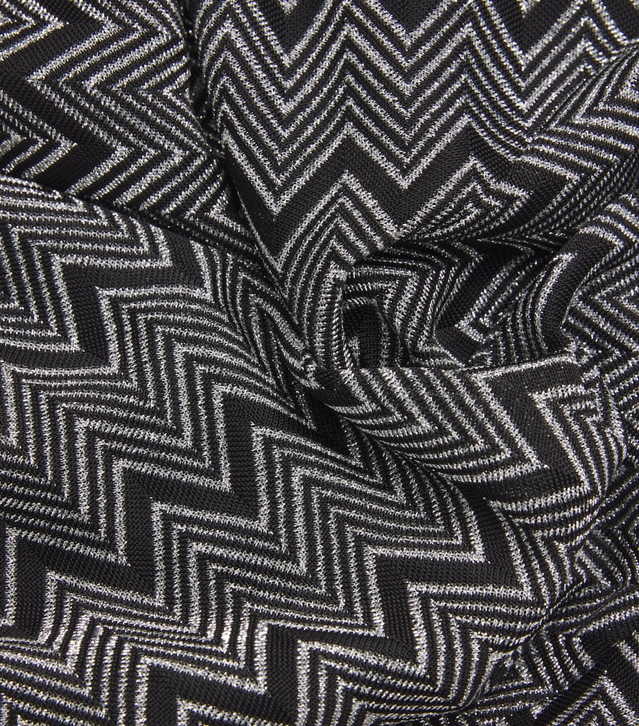 Zigzag Halterneck Maxi Dress S91LP BLACK SILVER Image 5