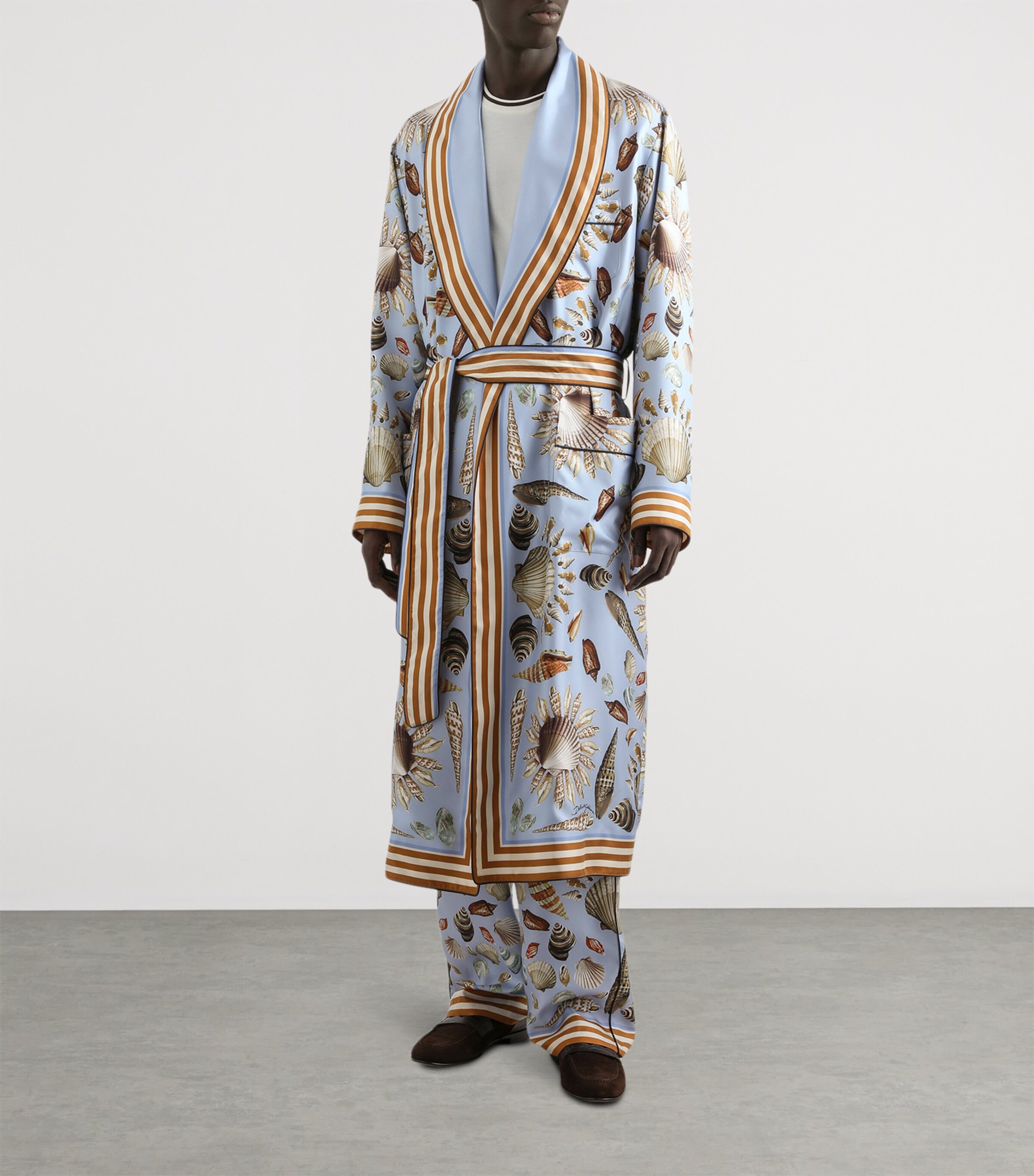 Dolce&Gabbana Mens Silk Shell Print Trousers Conchigli Image 4