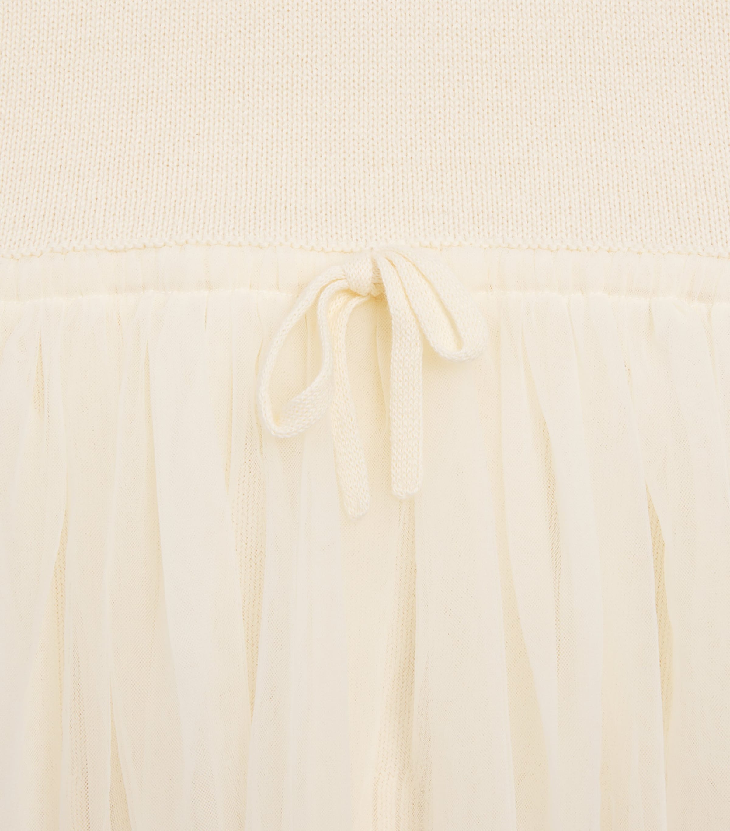 Monnalisa Cotton-Wool Tulle Sweater Dress (2-10 Years) Gardenia Image 3