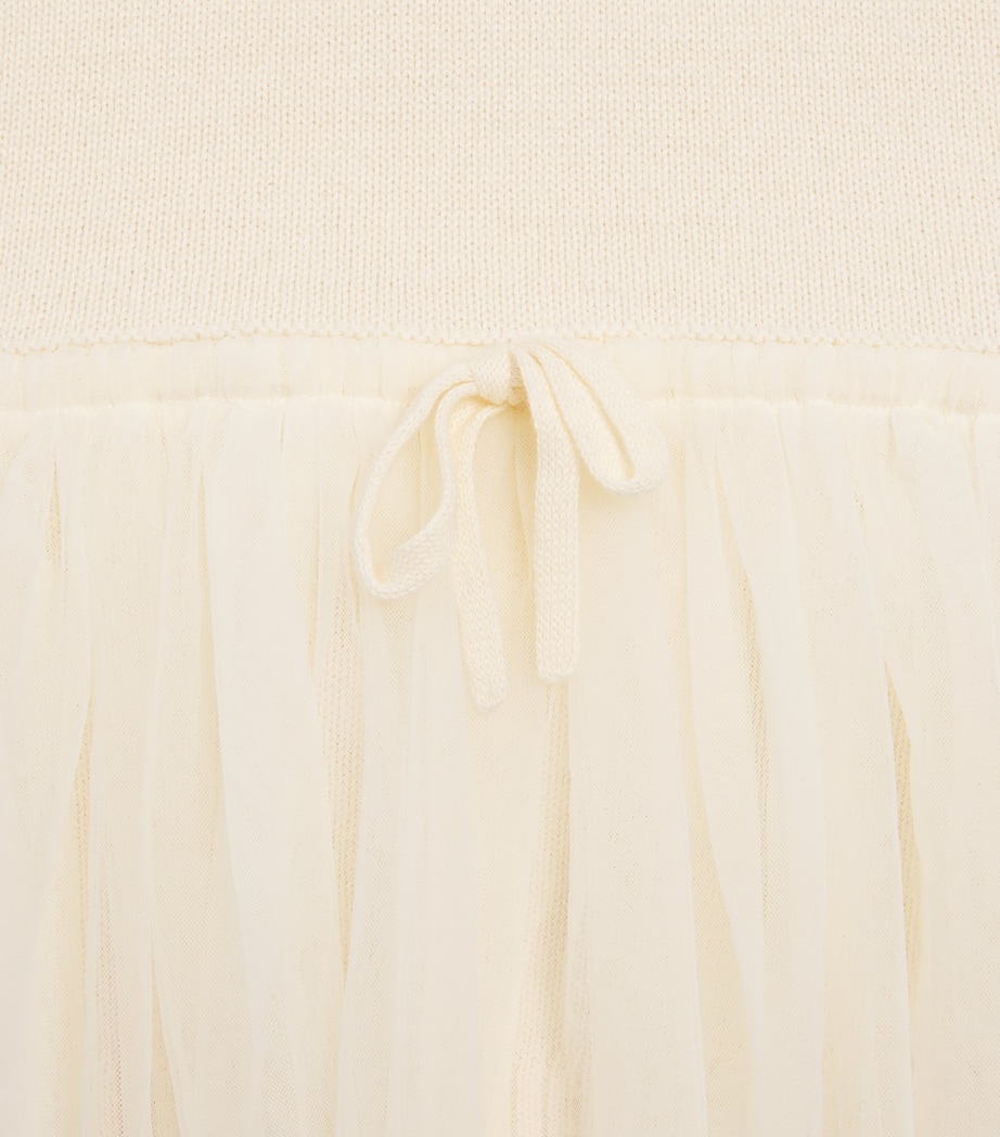 Monnalisa Cotton-Wool Tulle Sweater Dress (2-10 Years) Gardenia Image 3