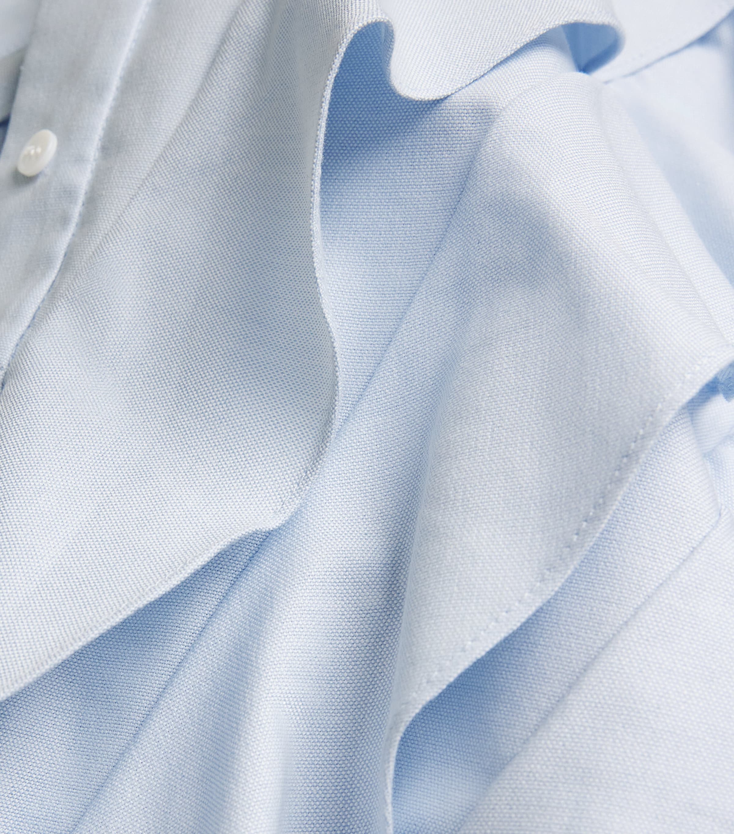 Sandro Paris Womens Cotton Ruffled Shirt Sky Blue Image 5