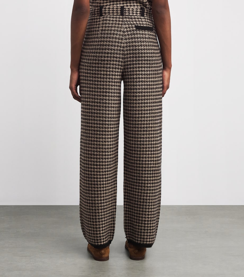 Cashmere Houndstooth Tailored Trousers BLACK/DUNE Image 4