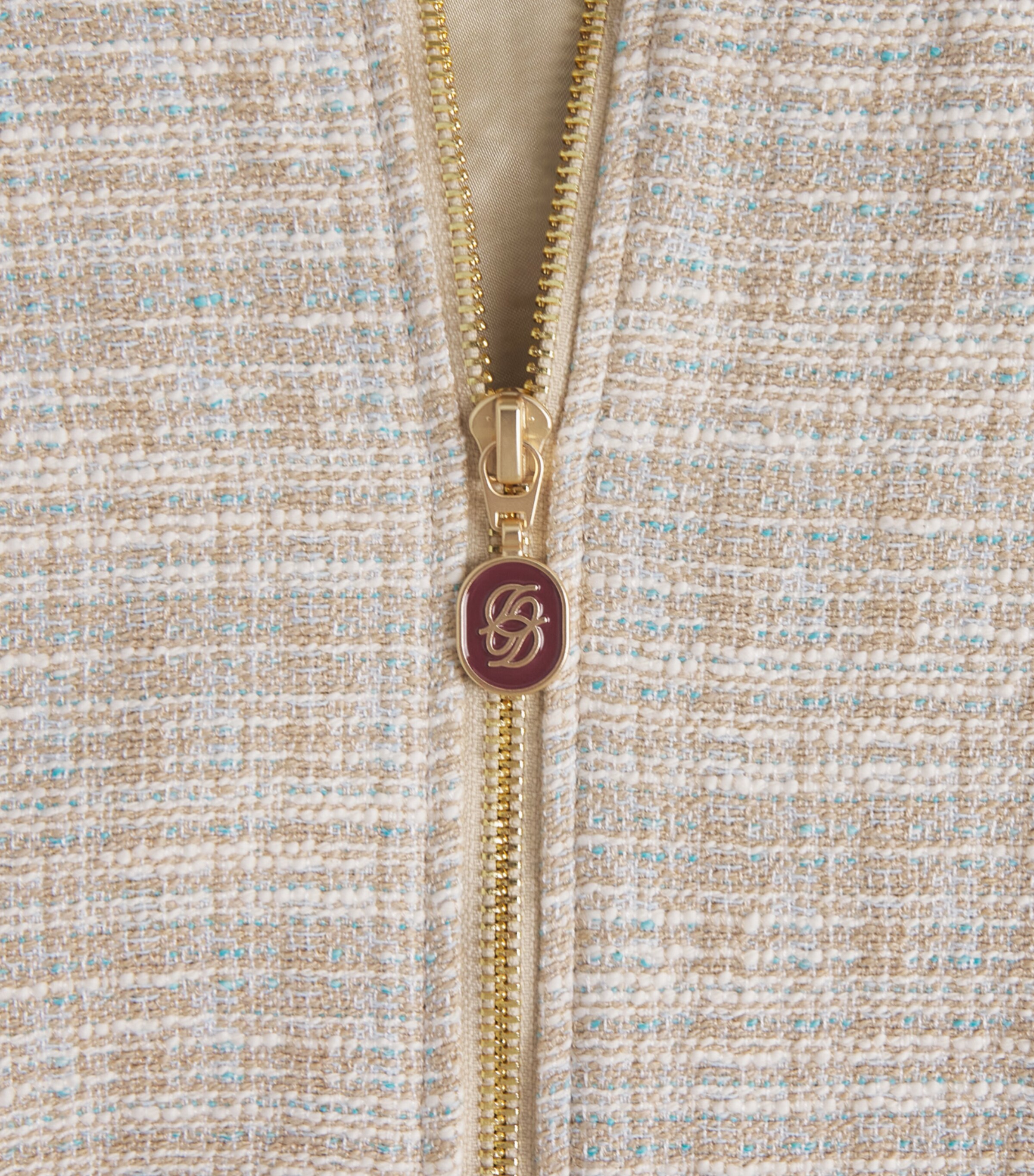 Drôle De Monsieur Mens Cotton-Blend Tweed Track Jacket Dark Sand Image 6