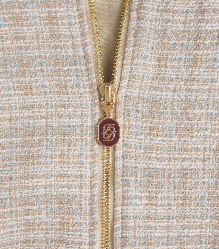 Drôle De Monsieur Mens Cotton-Blend Tweed Track Jacket Dark Sand Image 6