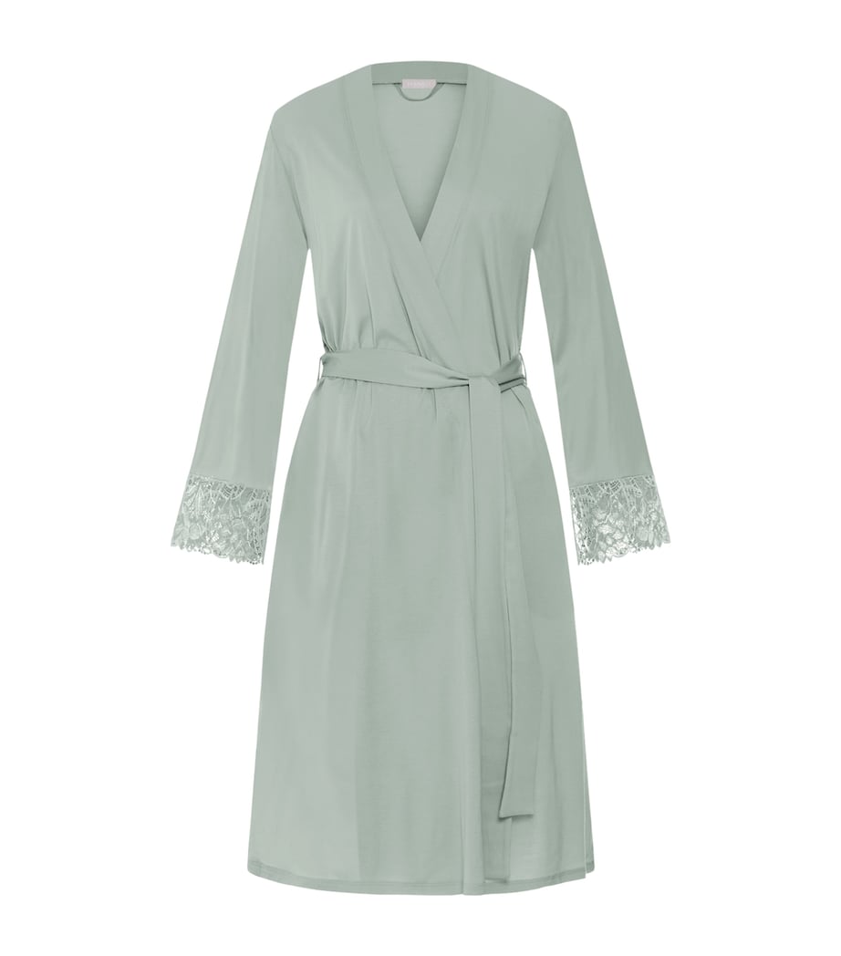Hanro Womens Modal Lace-Trim Robe Mystic Breeze Image 1