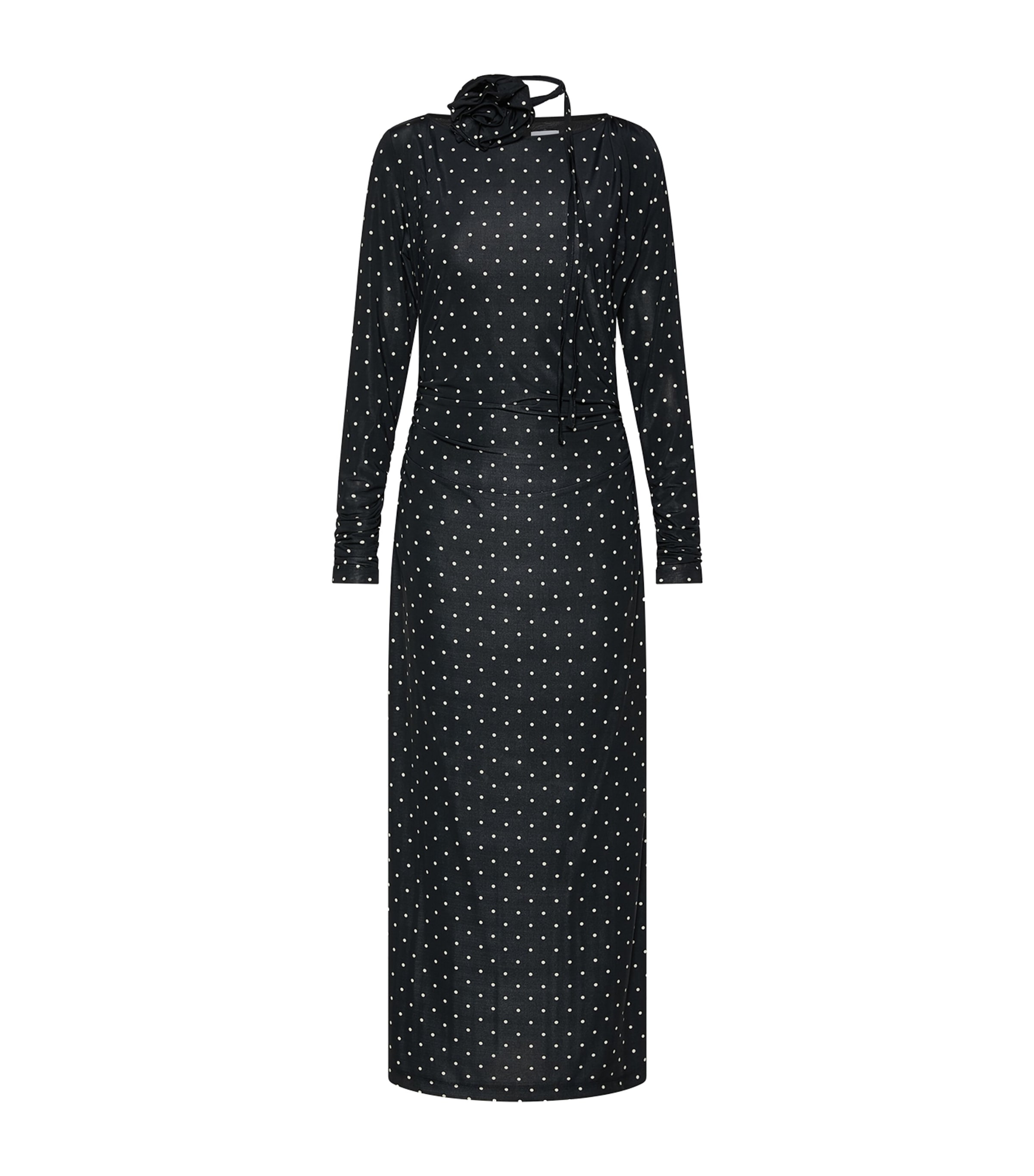 Marella Womens Jersey Polka-Dot Maxi Dress Black Image 1