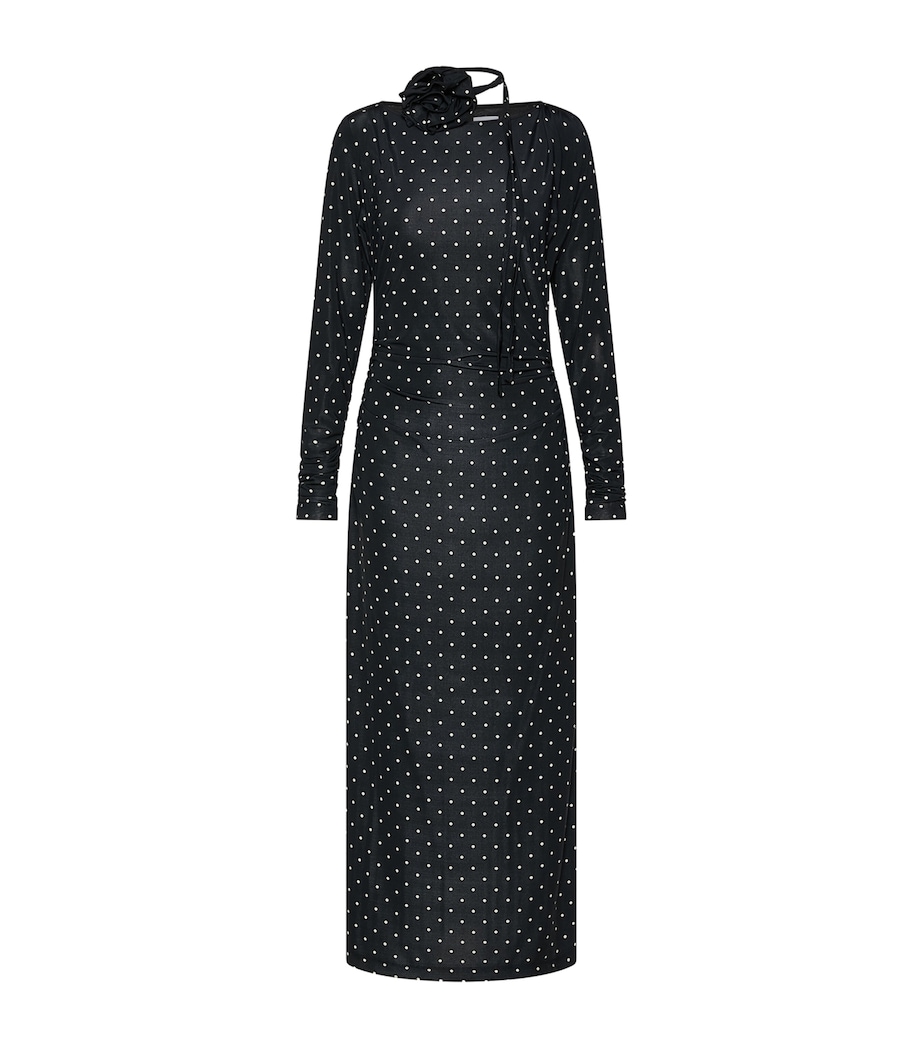 Marella Womens Jersey Polka-Dot Maxi Dress Black Image 1