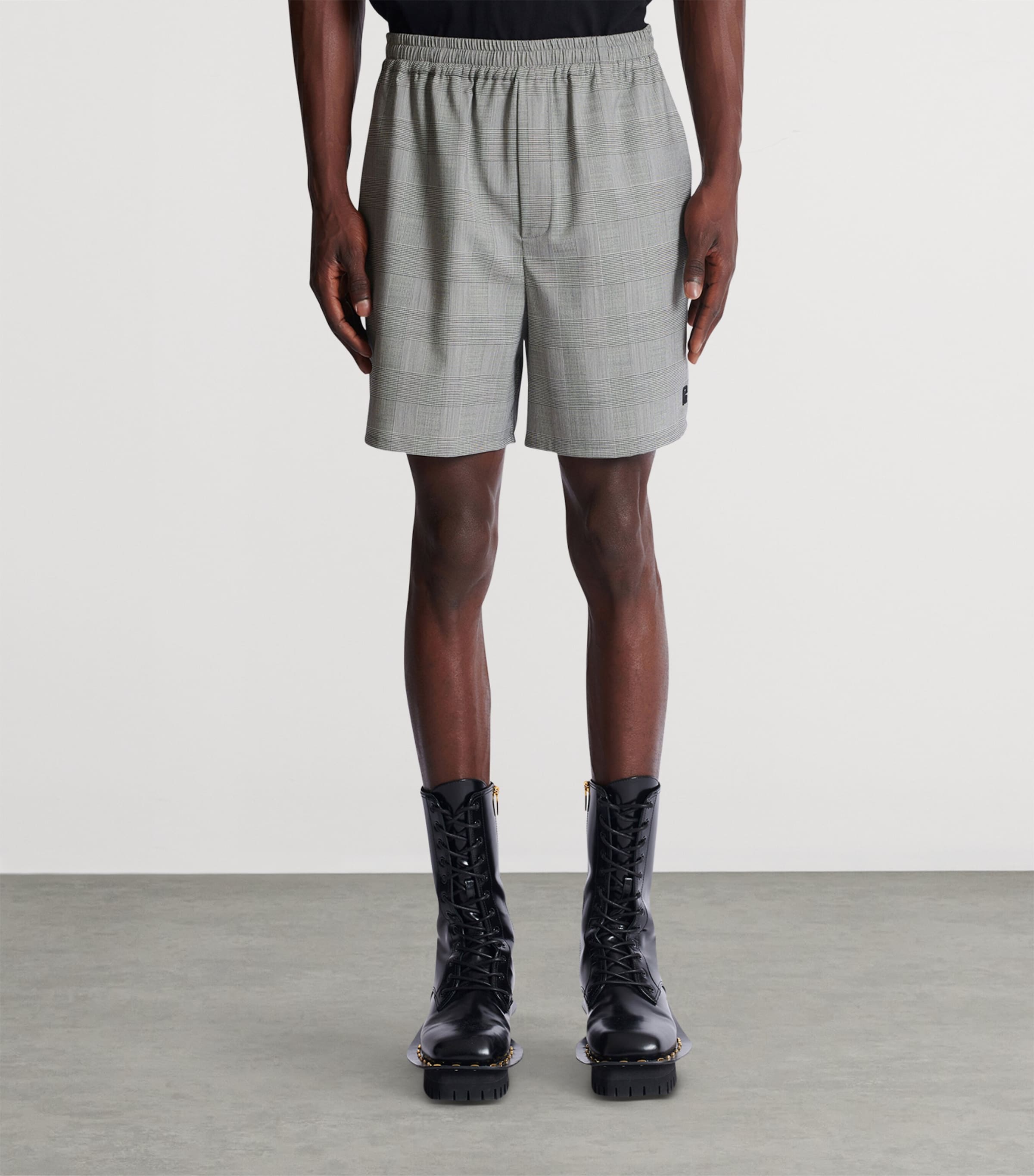 Virgin Wool Check Shorts EAB NOIR/BLANC Image 4