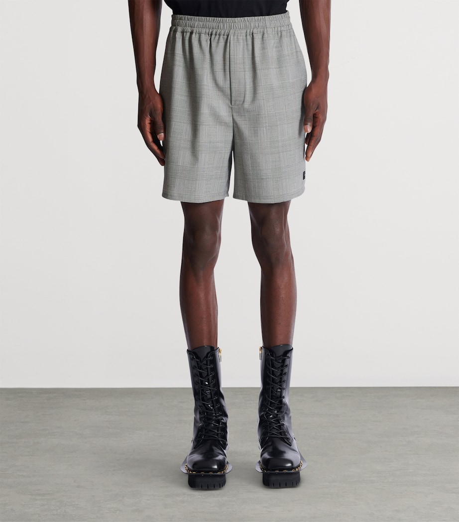 Virgin Wool Check Shorts EAB NOIR/BLANC Image 4