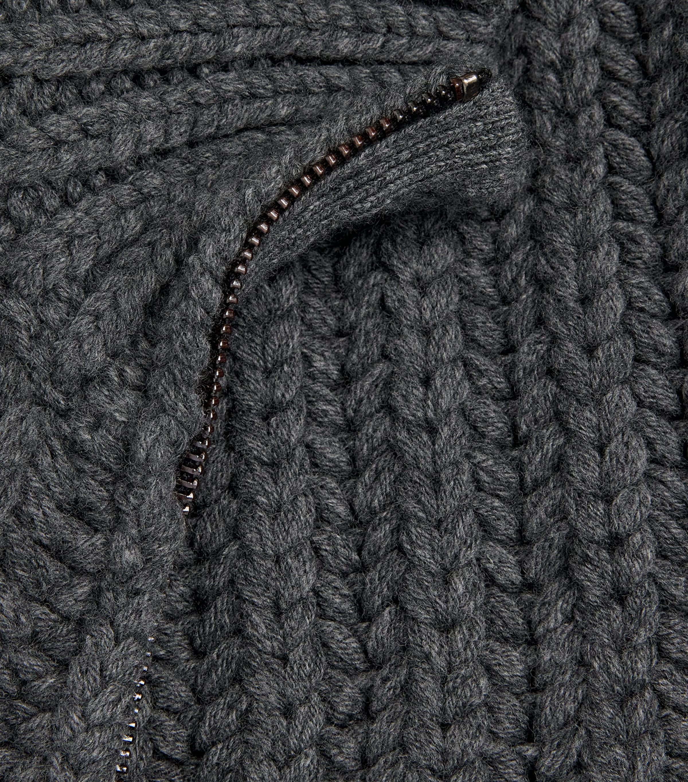 Corneliani Mens Wool-Cashmere Zip-Up Sweater Blue Image 5