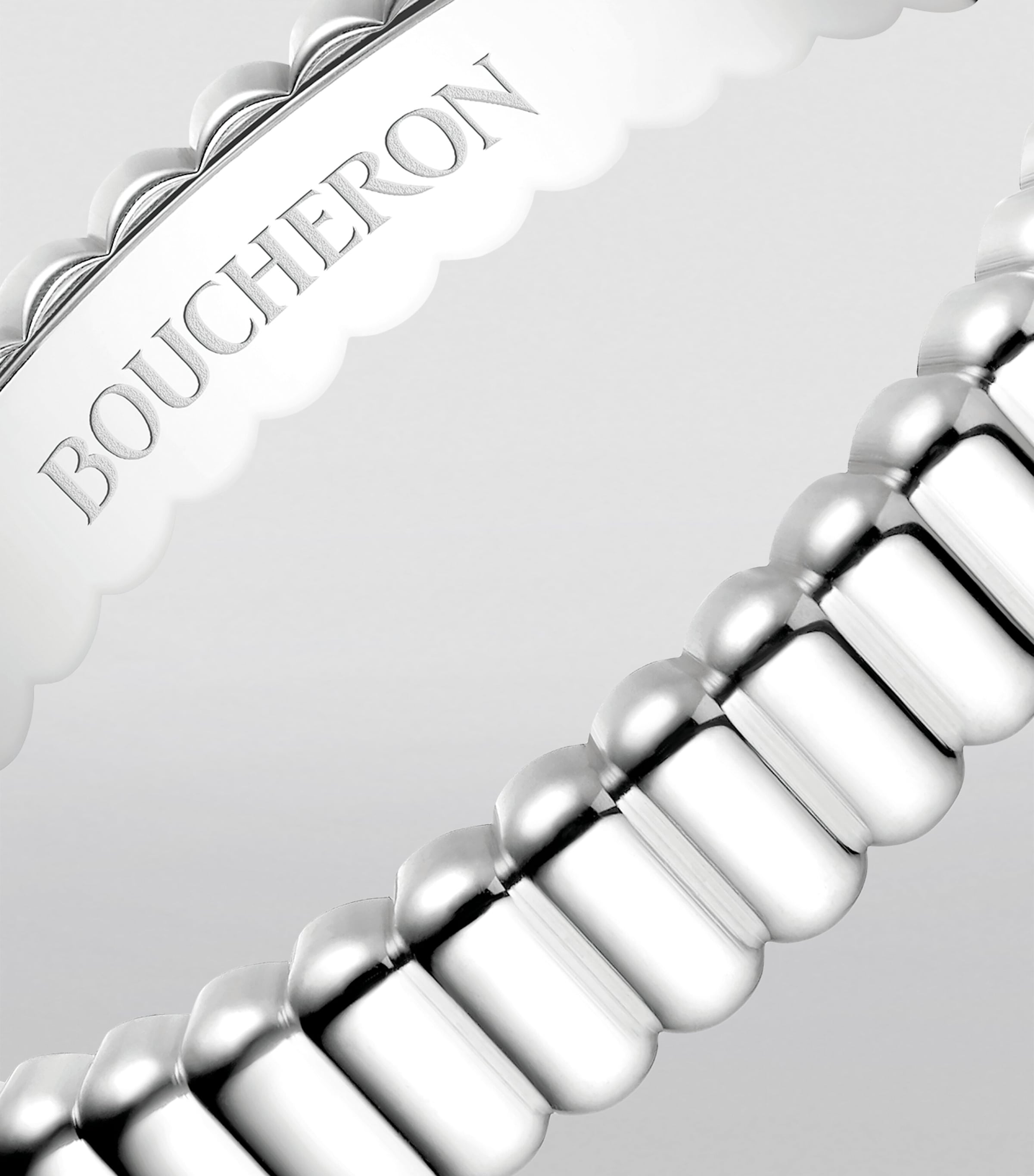 White Gold Grosgrain Wedding Band WHITE GOLD Image 3