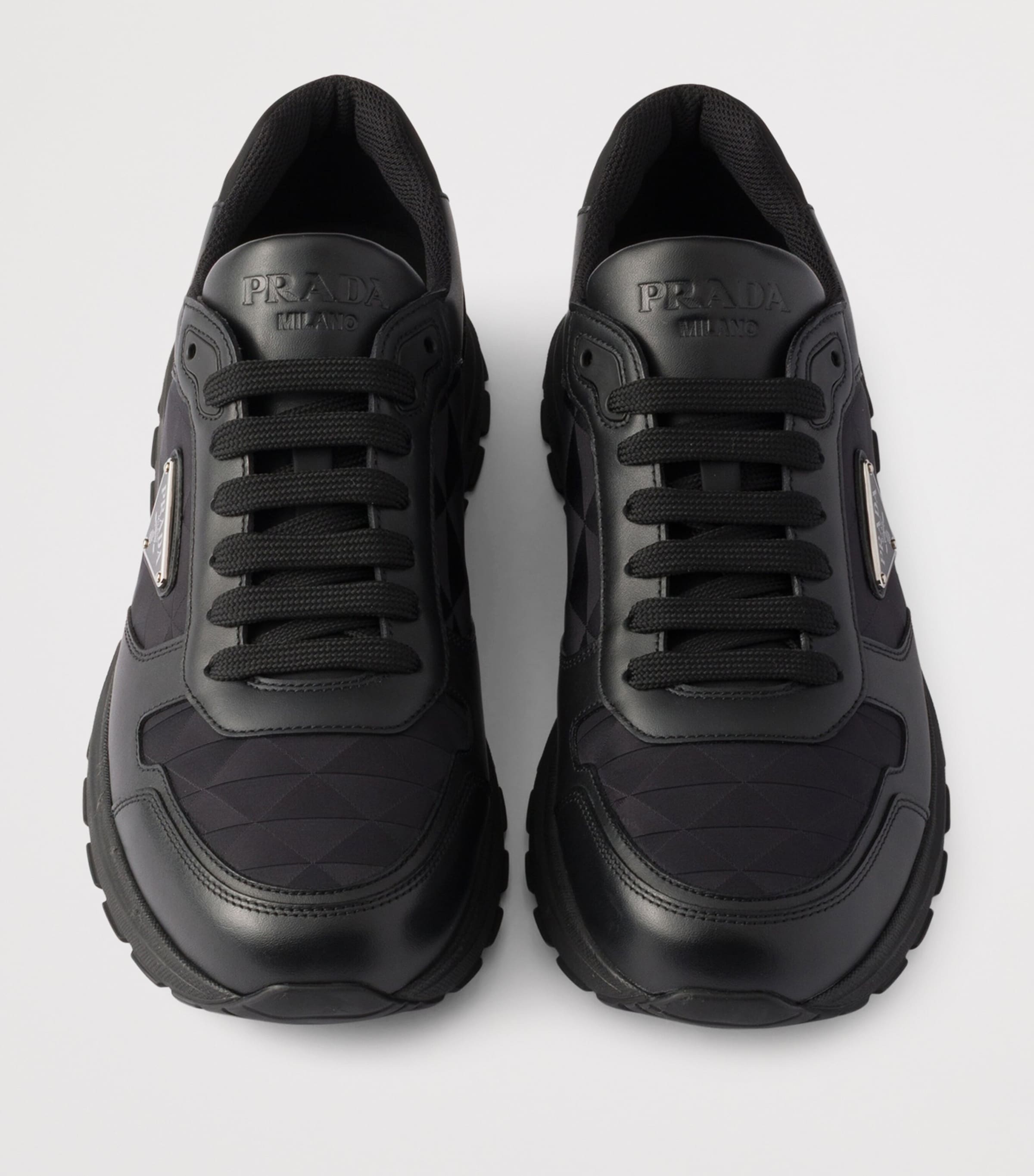 Re-Nylon and Leather Prax 2.0 Low-Top Sneakers F0002 Image 3