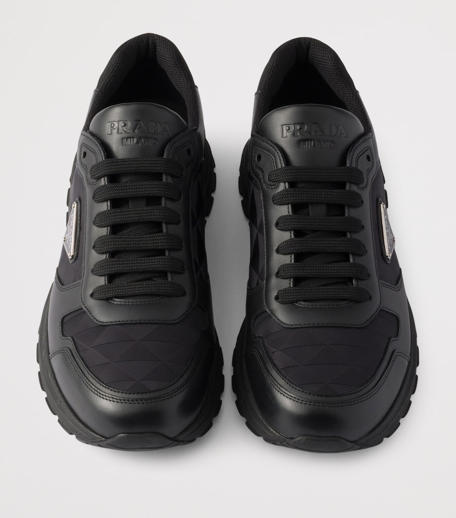Re-Nylon and Leather Prax 2.0 Low-Top Sneakers F0002 Image 3