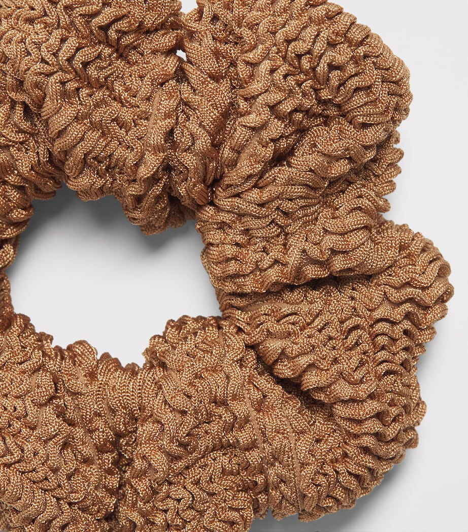 Hunza G Crinkle Scrunchie Metallic Cocoa Image 3