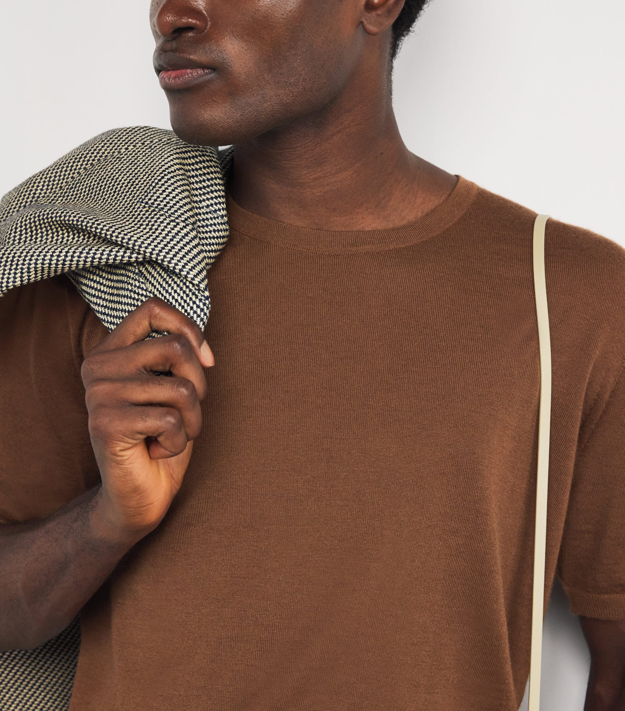 Superfine Cashmere T-Shirt SB7300 DARK CAMEL Image 6