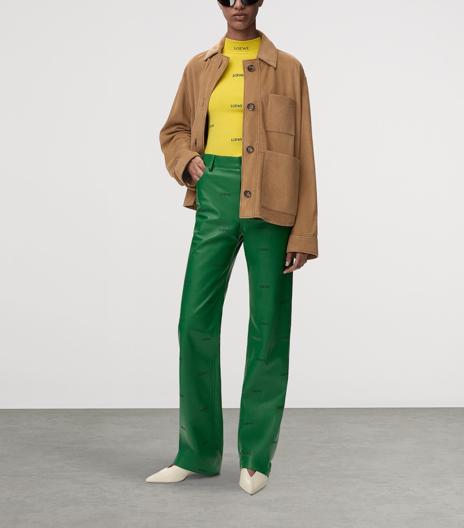 LOEWE Womens Suede Workwear Jacket Tan Image 2