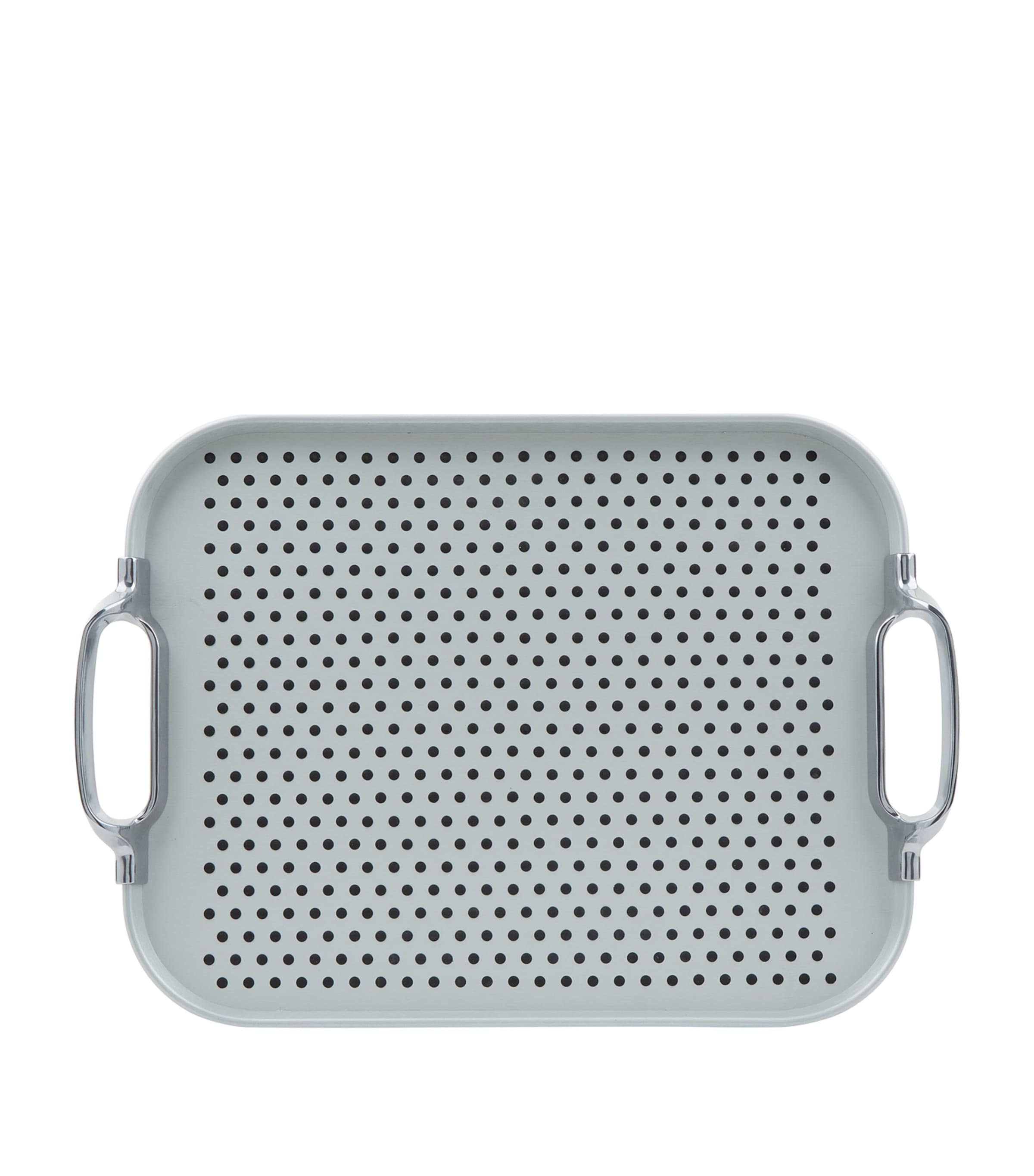 Rubber Grip Cut Out Handle Tray SILVER Image 2