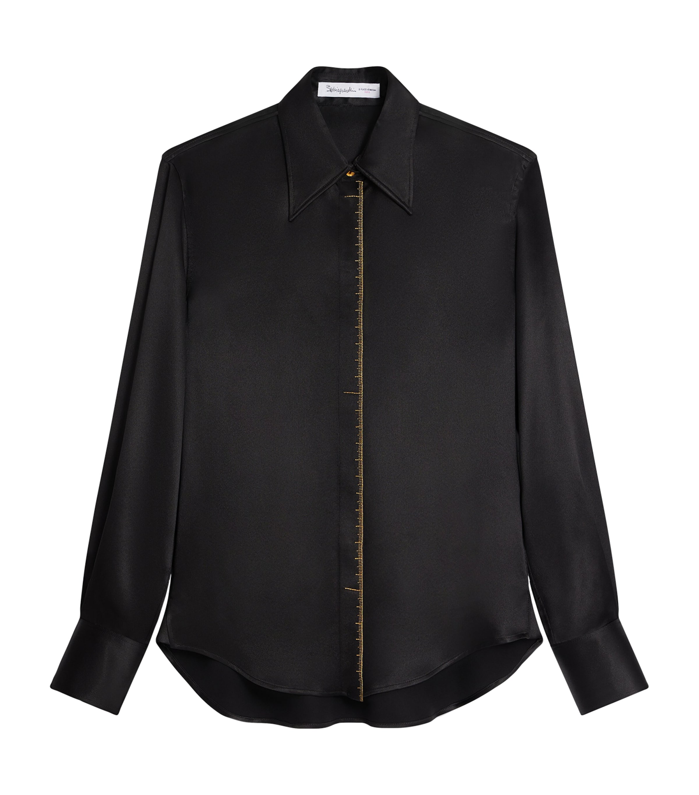 Silk Measuring Tape Shirt 999BLACK Image 1