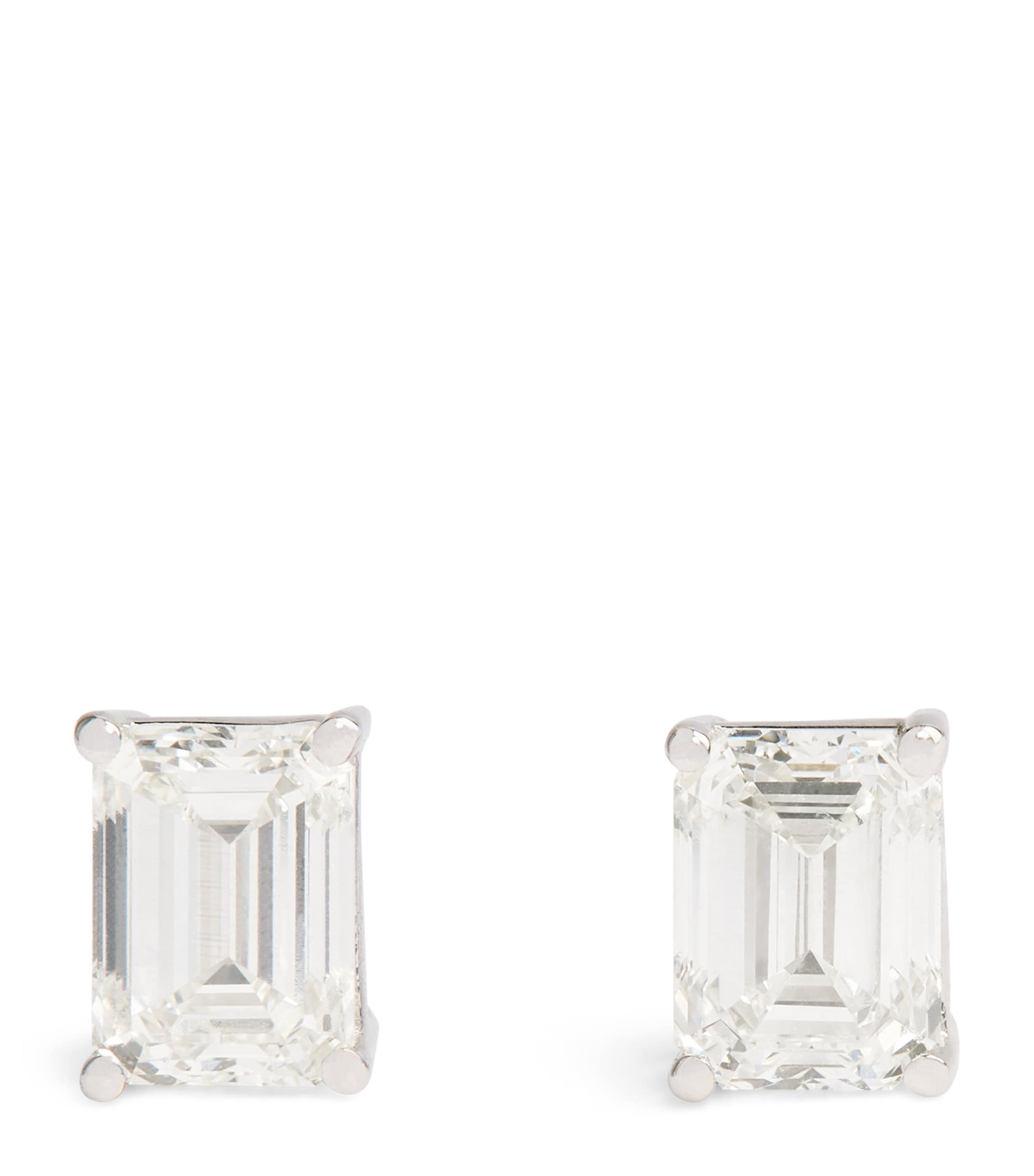 Harrods White Gold And Diamond Stud Earrings In White