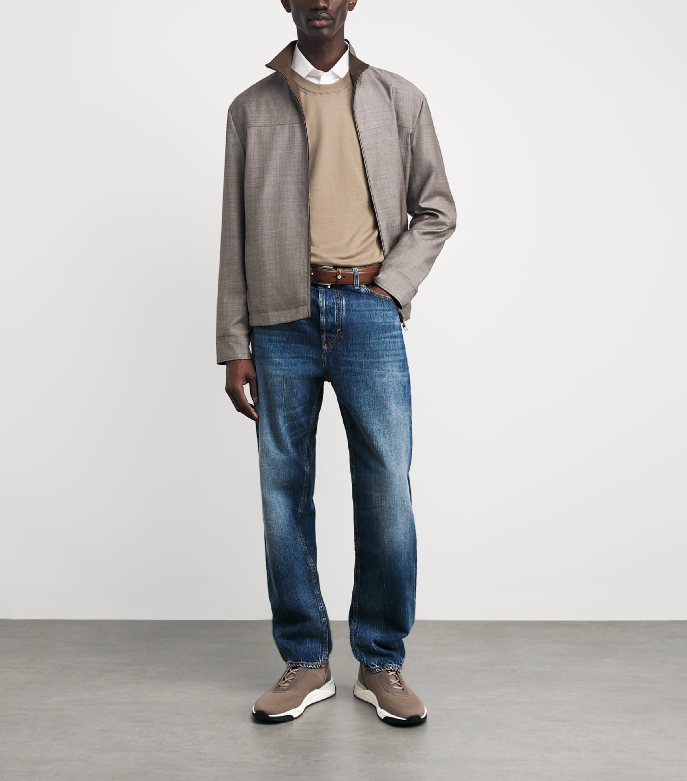 Technical-Knit Runner Sneakers MID BROWN Image 6