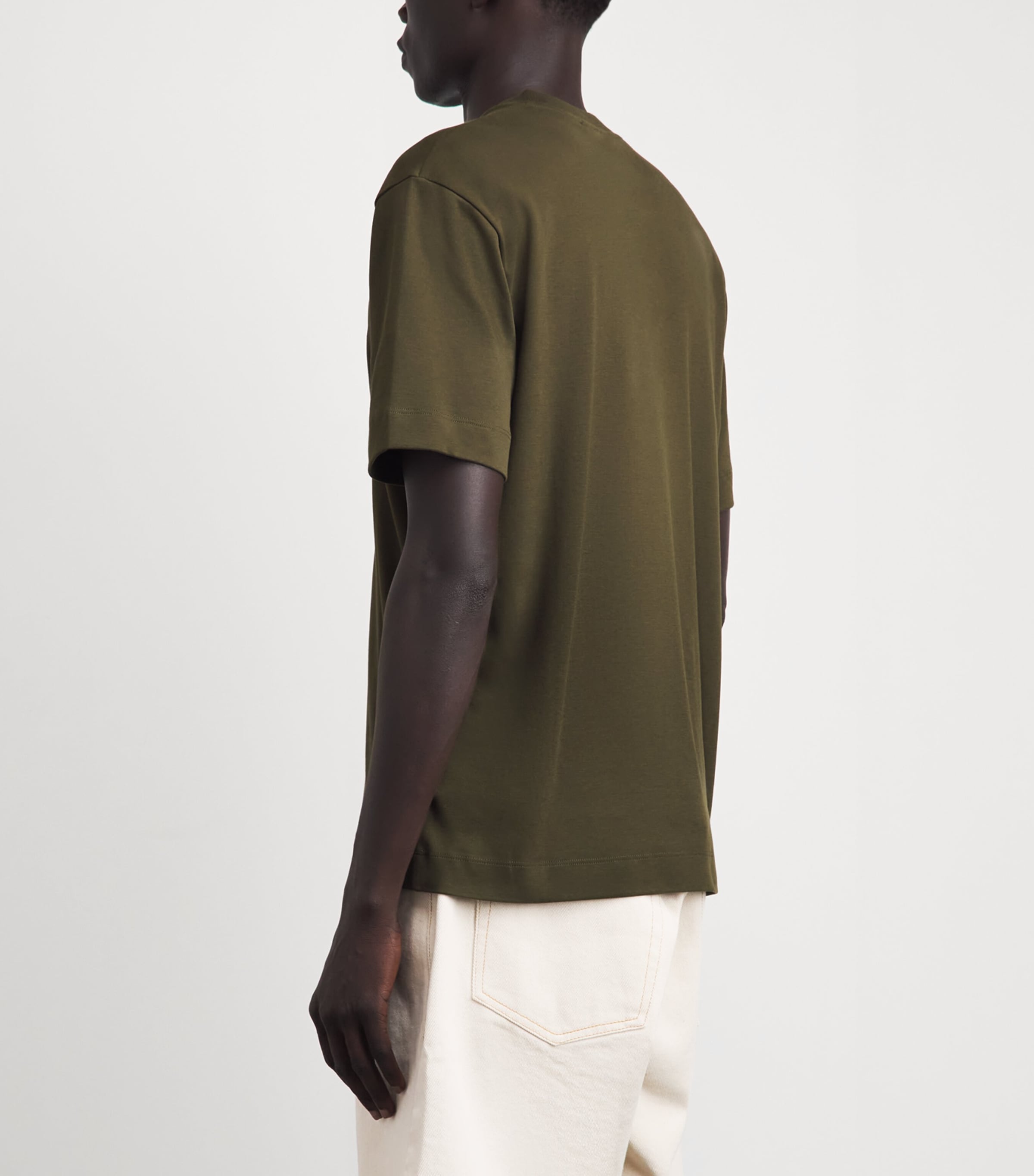 Sunspel Mens Supima Cotton Heavyweight T-Shirt Loden Green Image 5