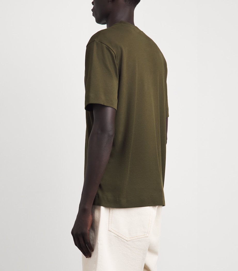 Sunspel Mens Supima Cotton Heavyweight T-Shirt Loden Green Image 5