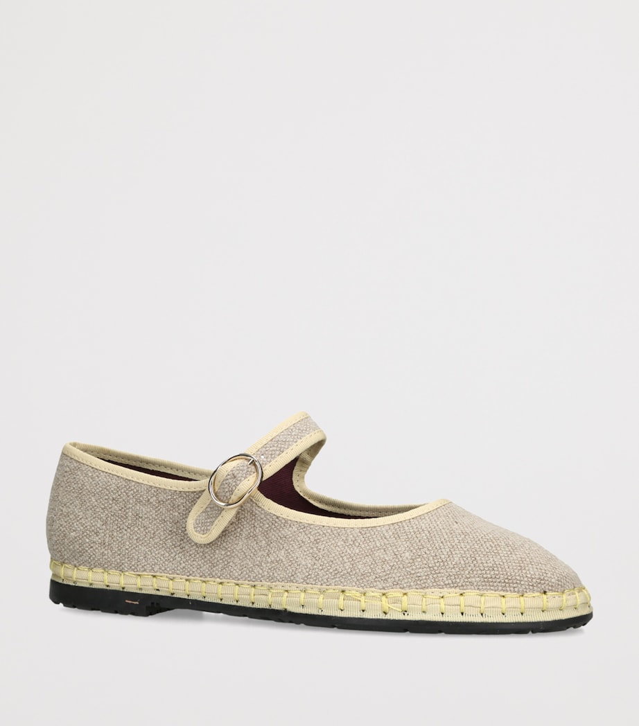 Flabelus Linen Imelda Mary Janes Bone/comb Image 3