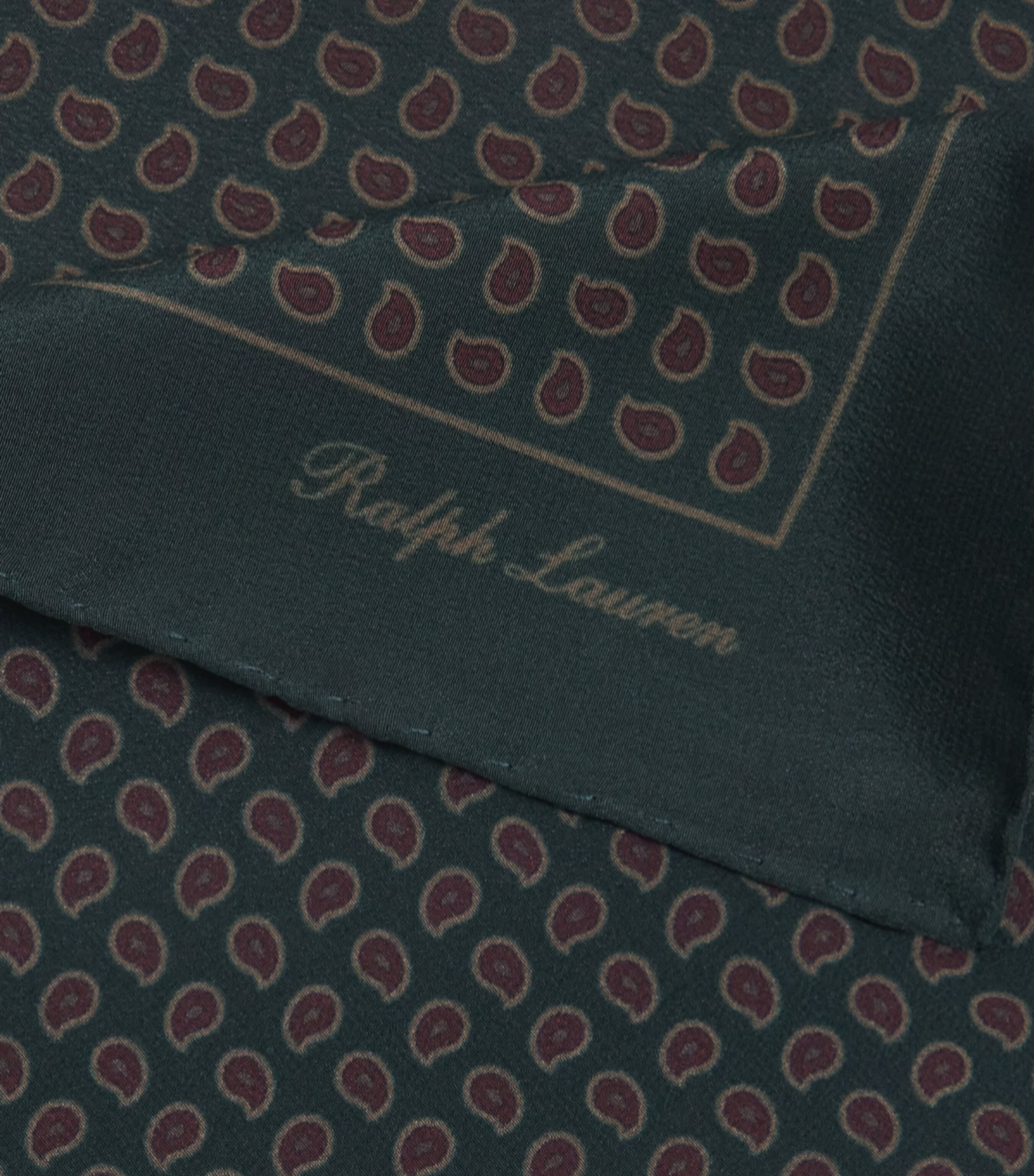 Ralph Lauren Purple Label Silk Pocket Square Ivy Green Image 3
