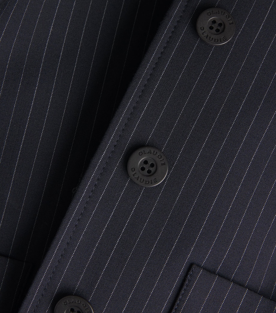 Wool-Blend Stripe Blazer DUAL-COLOR Image 5