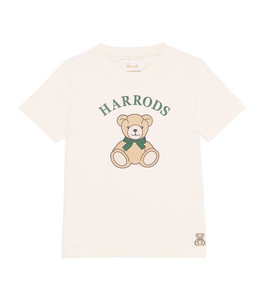 Harrods Cotton Jersey Henry Bear T-Shirt Ivory Image 1