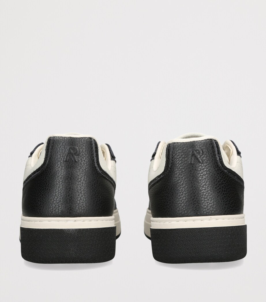Tumbled Leather Initial Sneakers BLK/WHITE Image 2