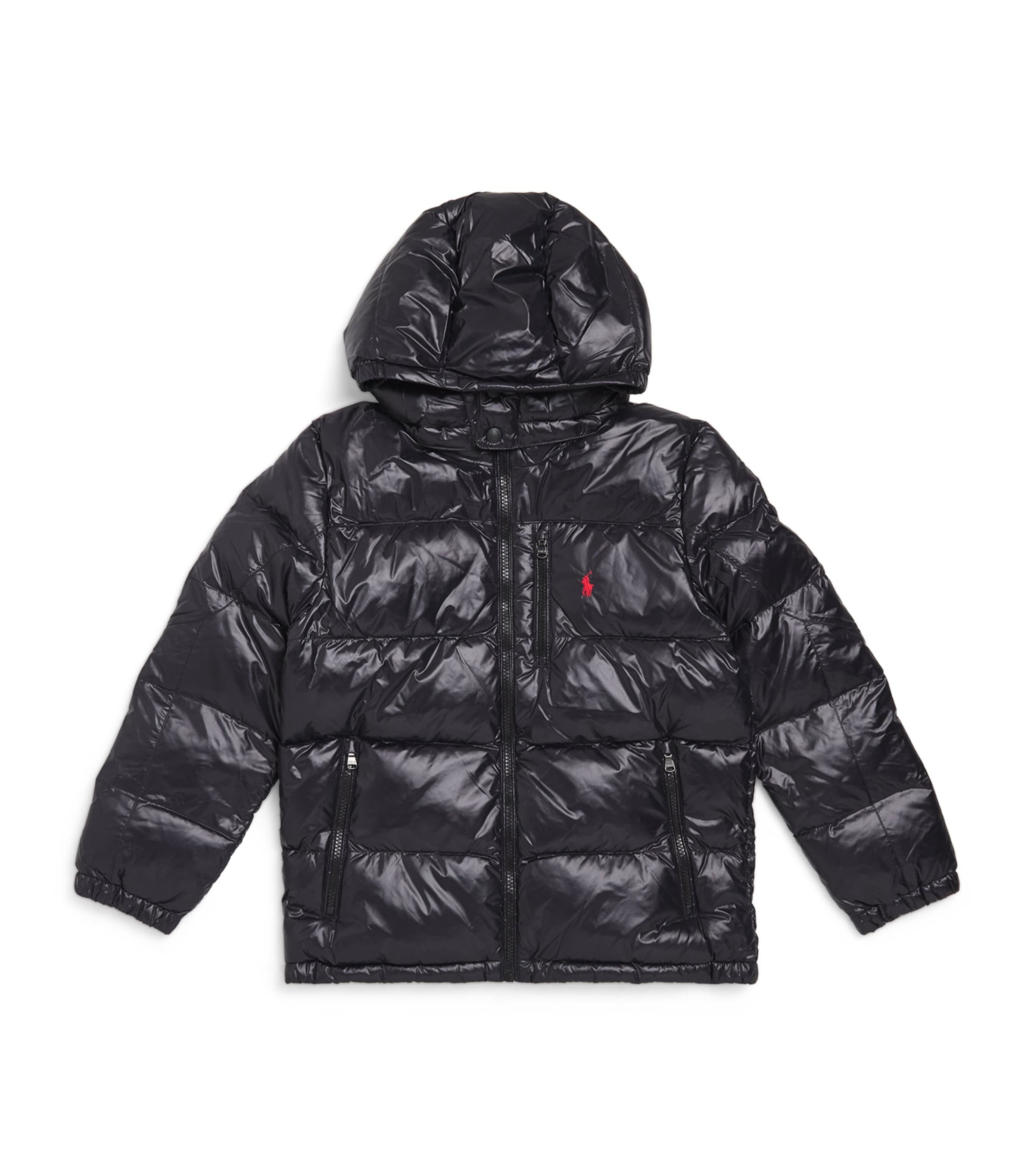 Ralph Lauren Kids Black Down Polo Pony Puffer Jacket (6-14 Years