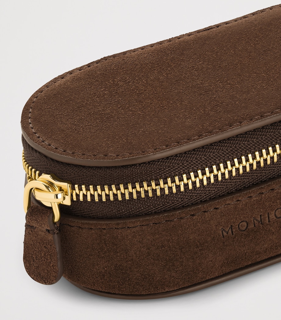 Monica Vinader Mini Suede Oval Jewellery Case Leather Image 4