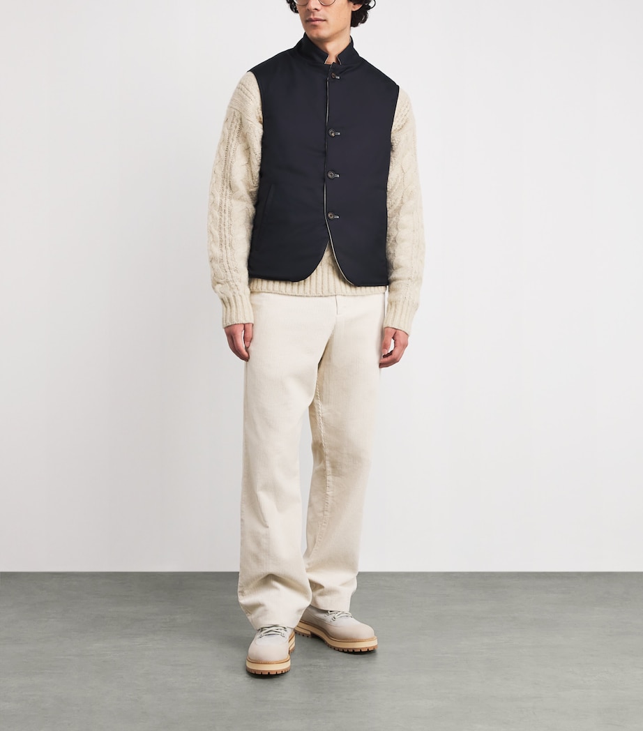 Cashmere-Silk Reversible Gilet BLU, SABBIA Image 2