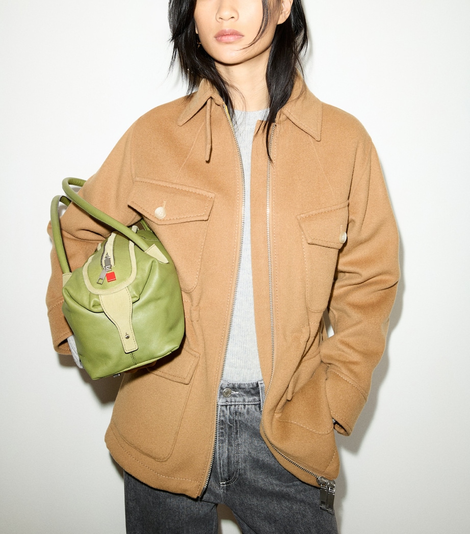 MAX&Co. Womens Virgin Wool Utility Jacket Camel Image 3