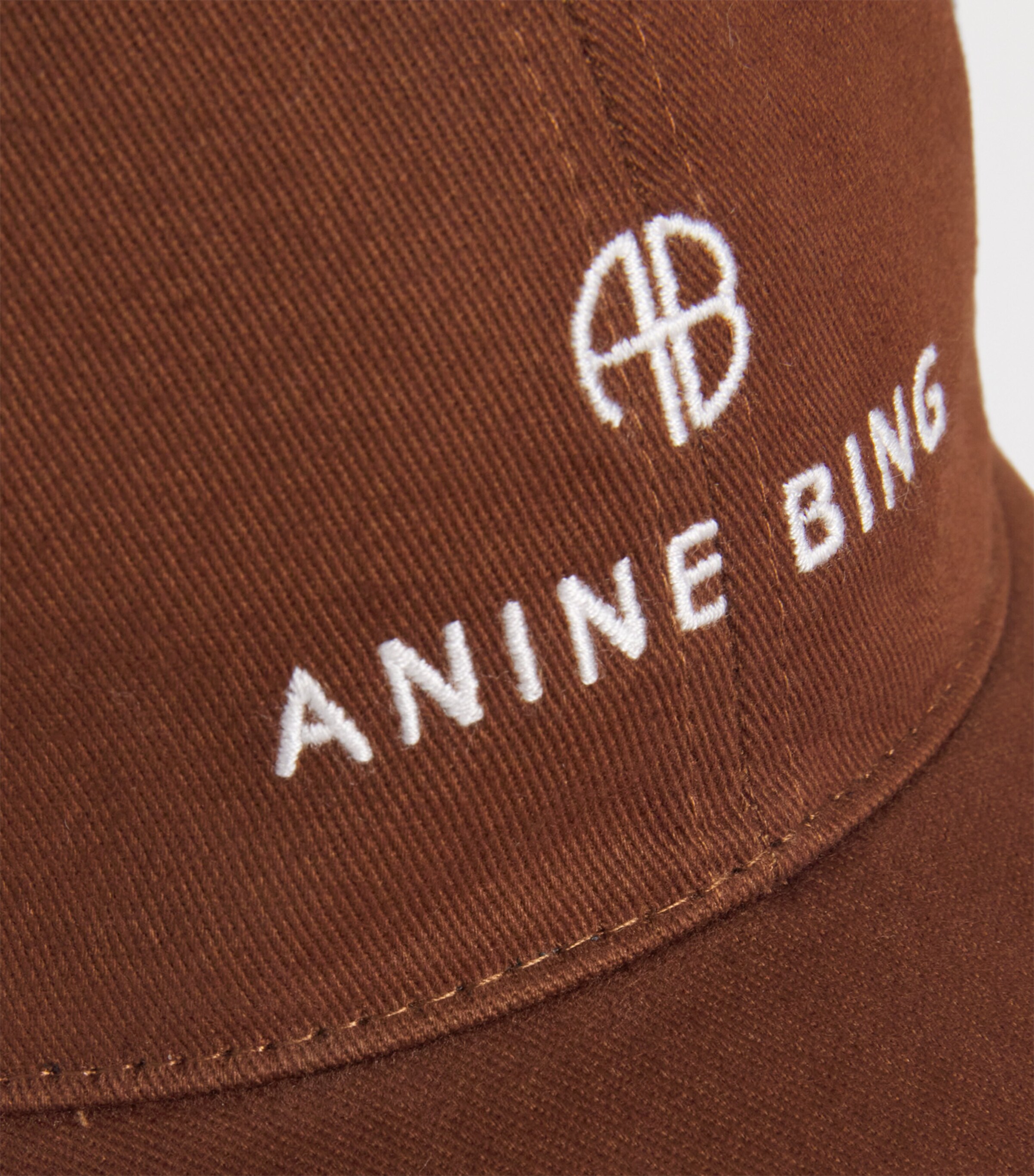 ANINE BING Embroidered Jeremy Baseball Cap Brown Image 4