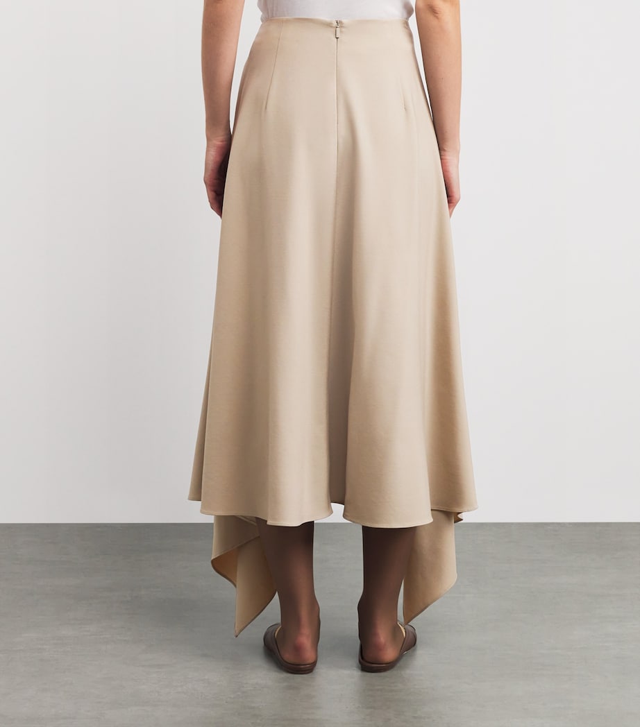 Wool Asymmetric Handkerchief Midi Skirt 0001753 PLASTER Image 4