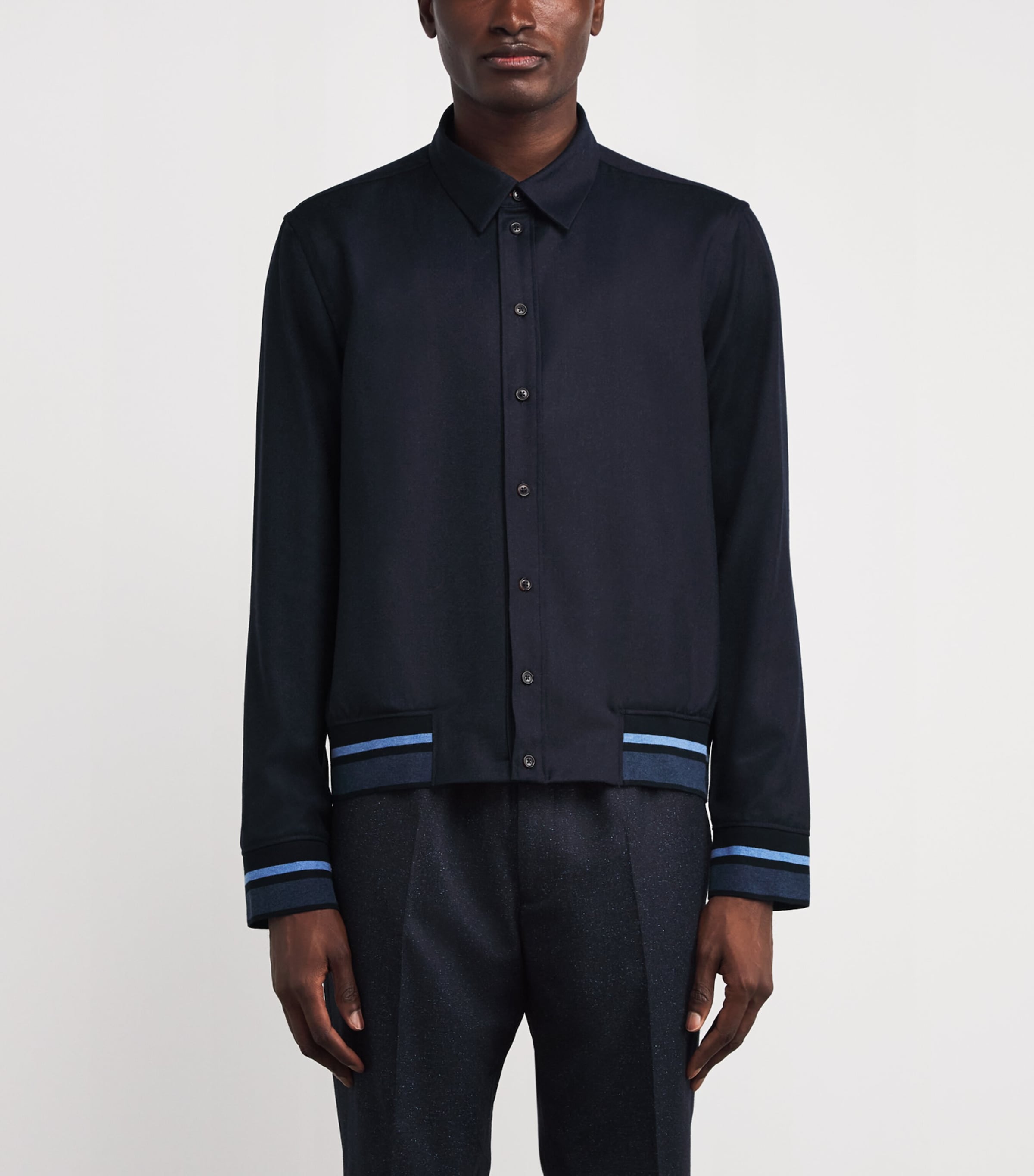 Cotton Casual-Fit Shirt 47B_NAVY Image 3