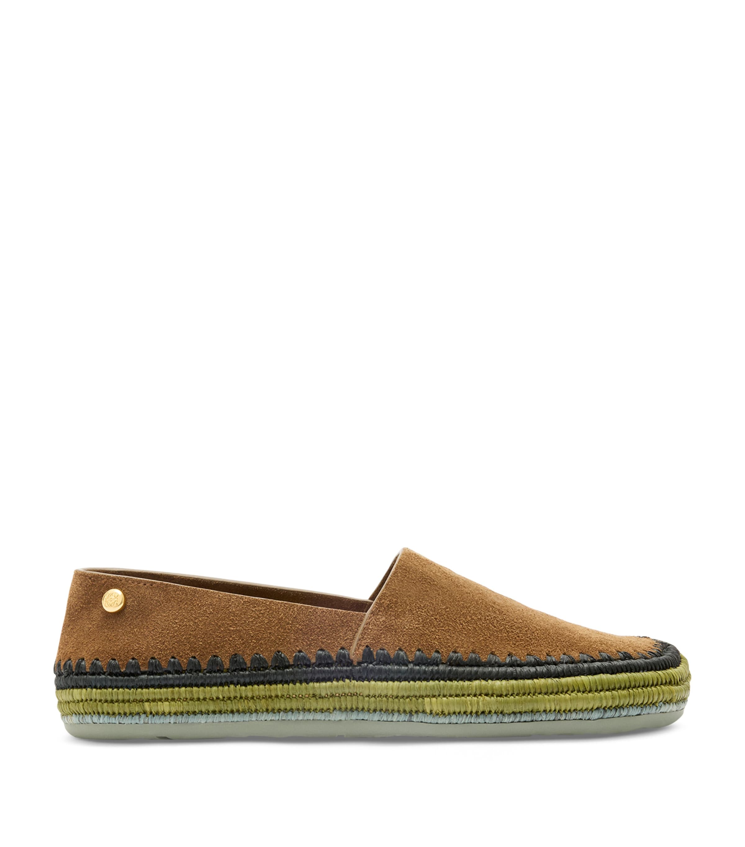 VIP【関税送料無料】希少 Loewe Paula's Ibiza Rio slipper Light gray + Paula's Ibiza Rio raffia-trimmed suede
