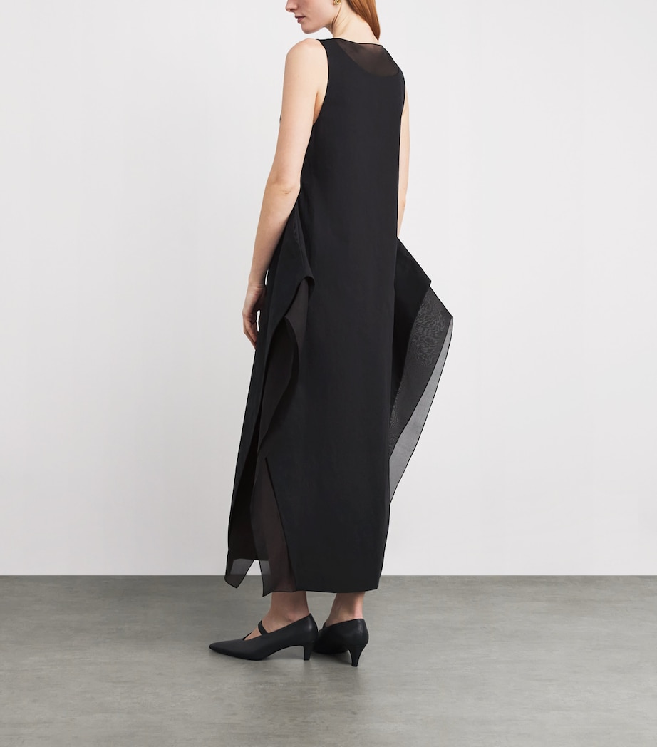 Cotton Sleeveless Maxi Dress BLACK Image 3