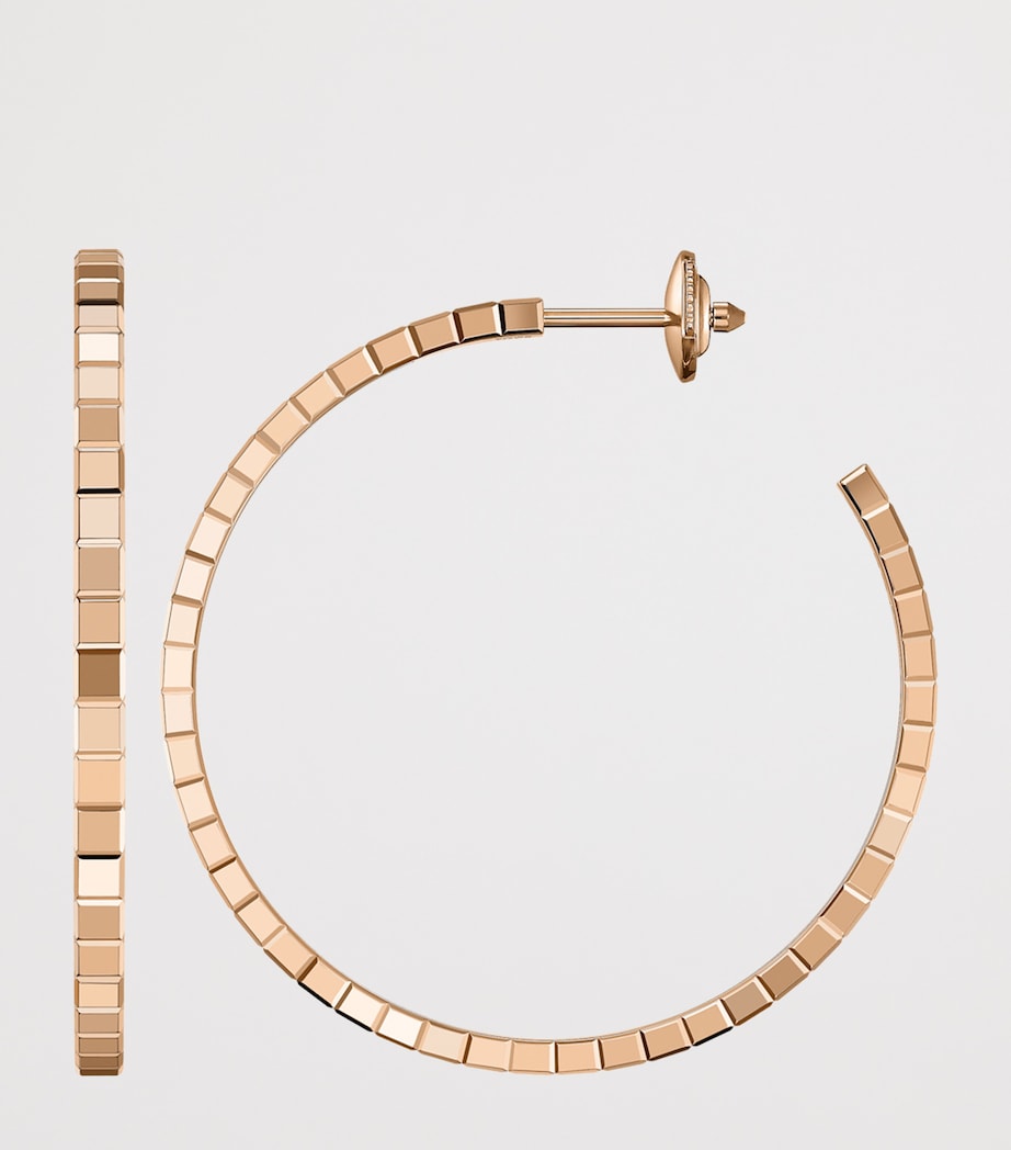 Rose Gold Ice Cube Hoop Earrings 18K ROSE GOLD Image 3