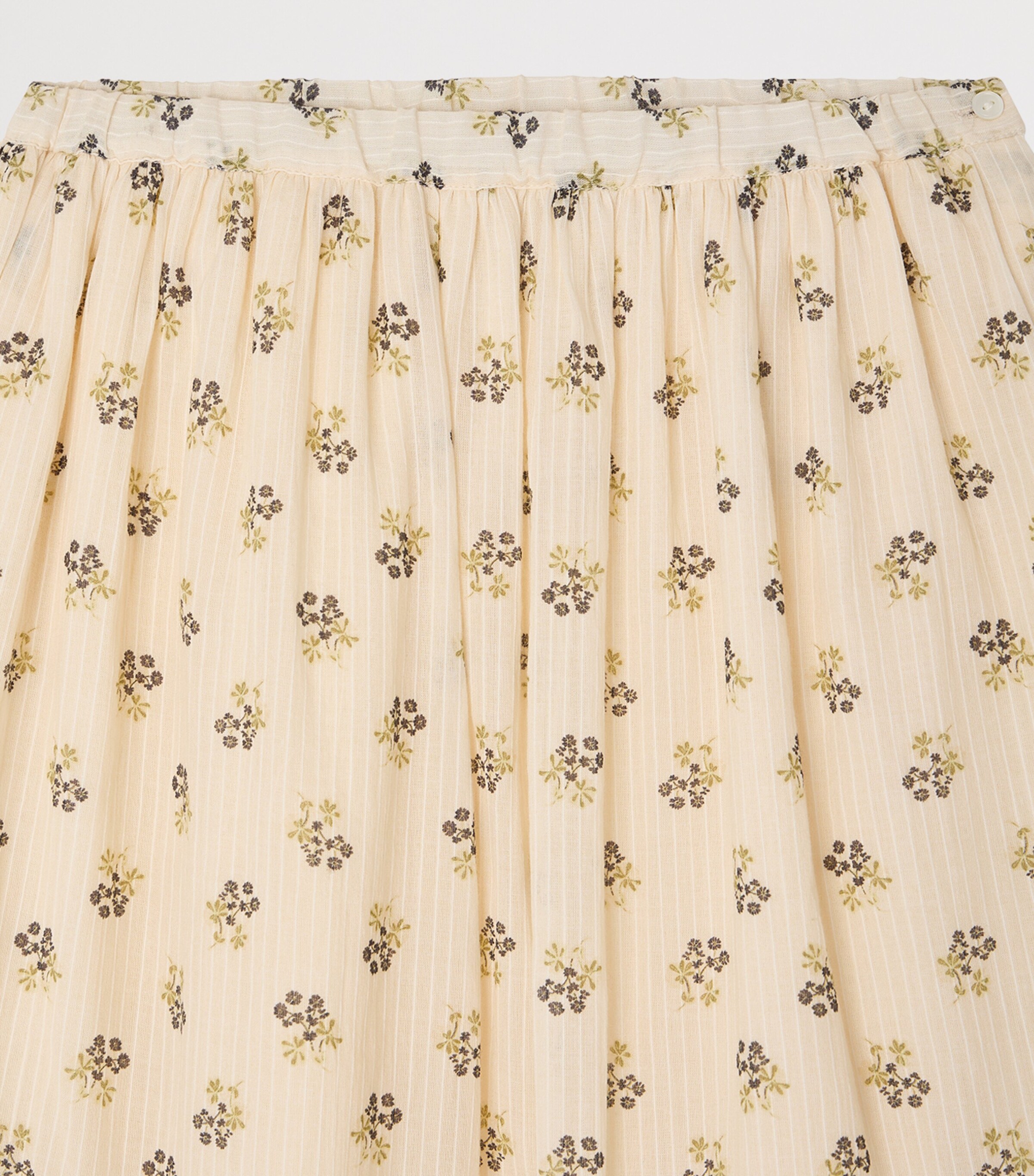 Bonpoint Cotton Floral Skirt (10-14 Years) Fleurs Ecru Image 3