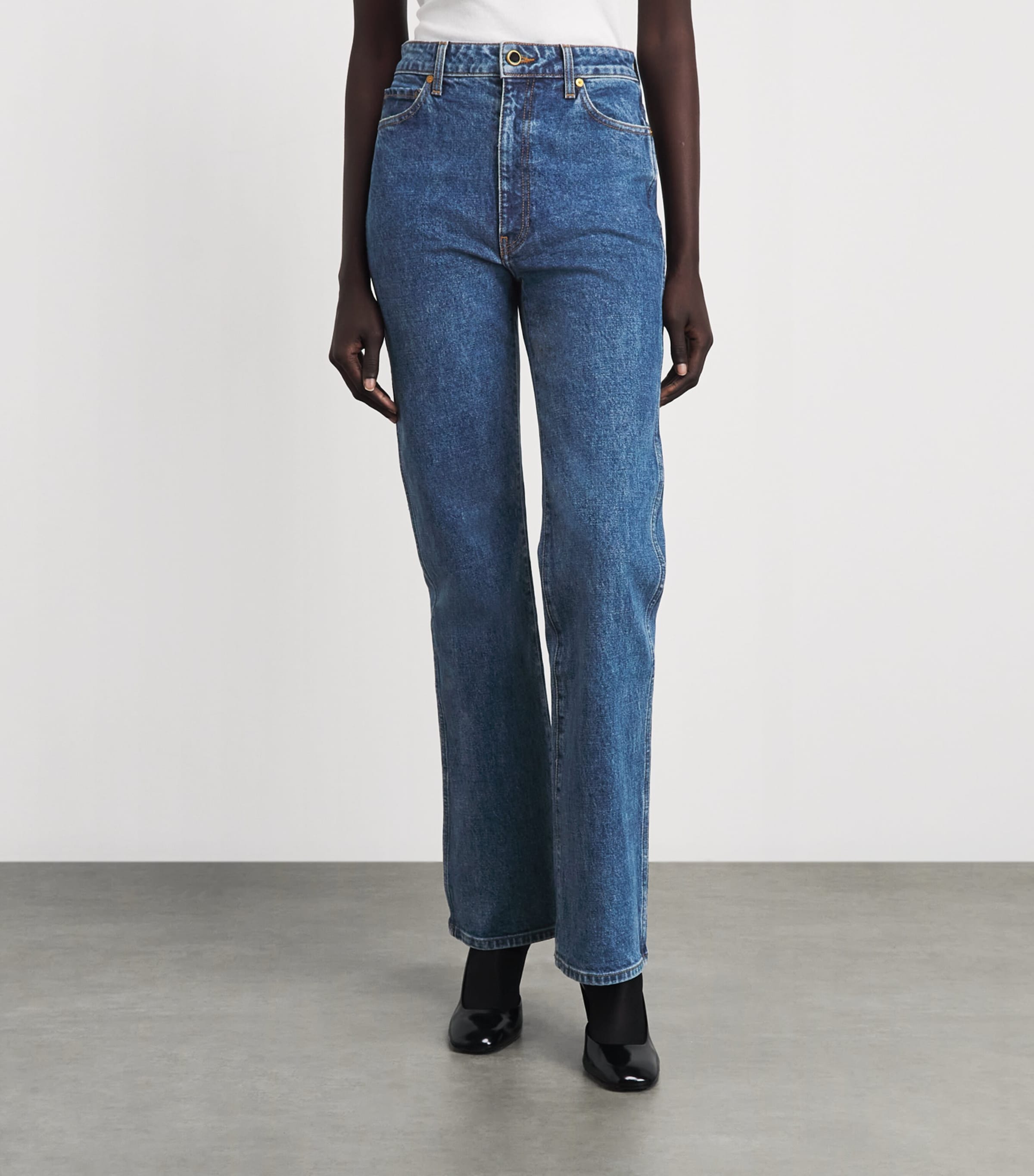 Khaite Womens Stretch-Denim Danielle High-Rise Jeans Boone Image 4