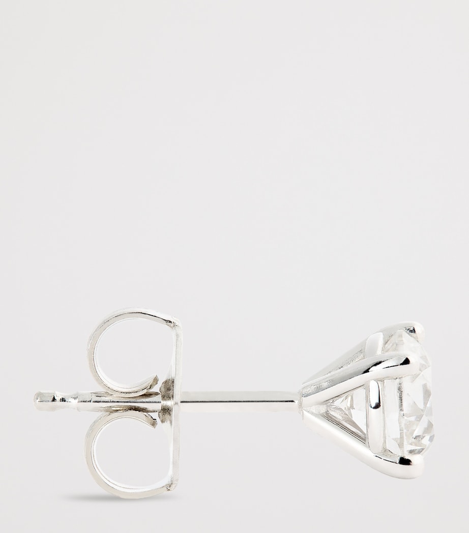 White Gold and Diamond Stud Earrings (1.00ctw) WHITE GOLD Image 3