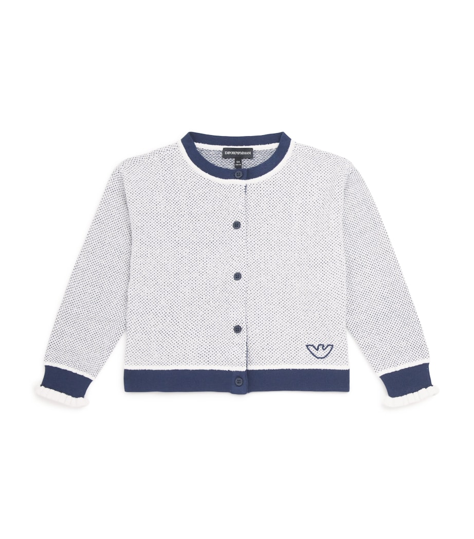 Waffle-Knit Cardigan (4-14 Years) DRESS BLUES Image 1